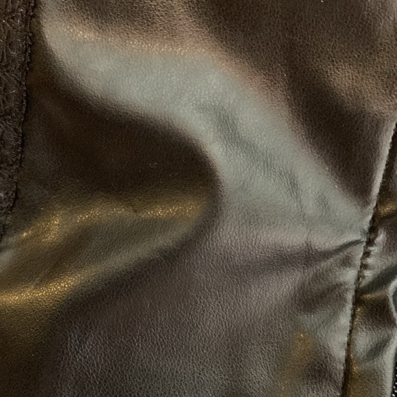 Daang Goodman Tripp NYC faux leather and cloth 18 hook and eye detail top 3X - Picture 4 of 9